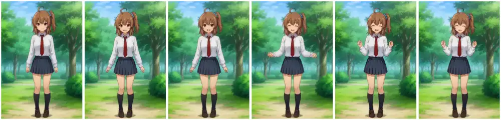 Six frames with reference audio