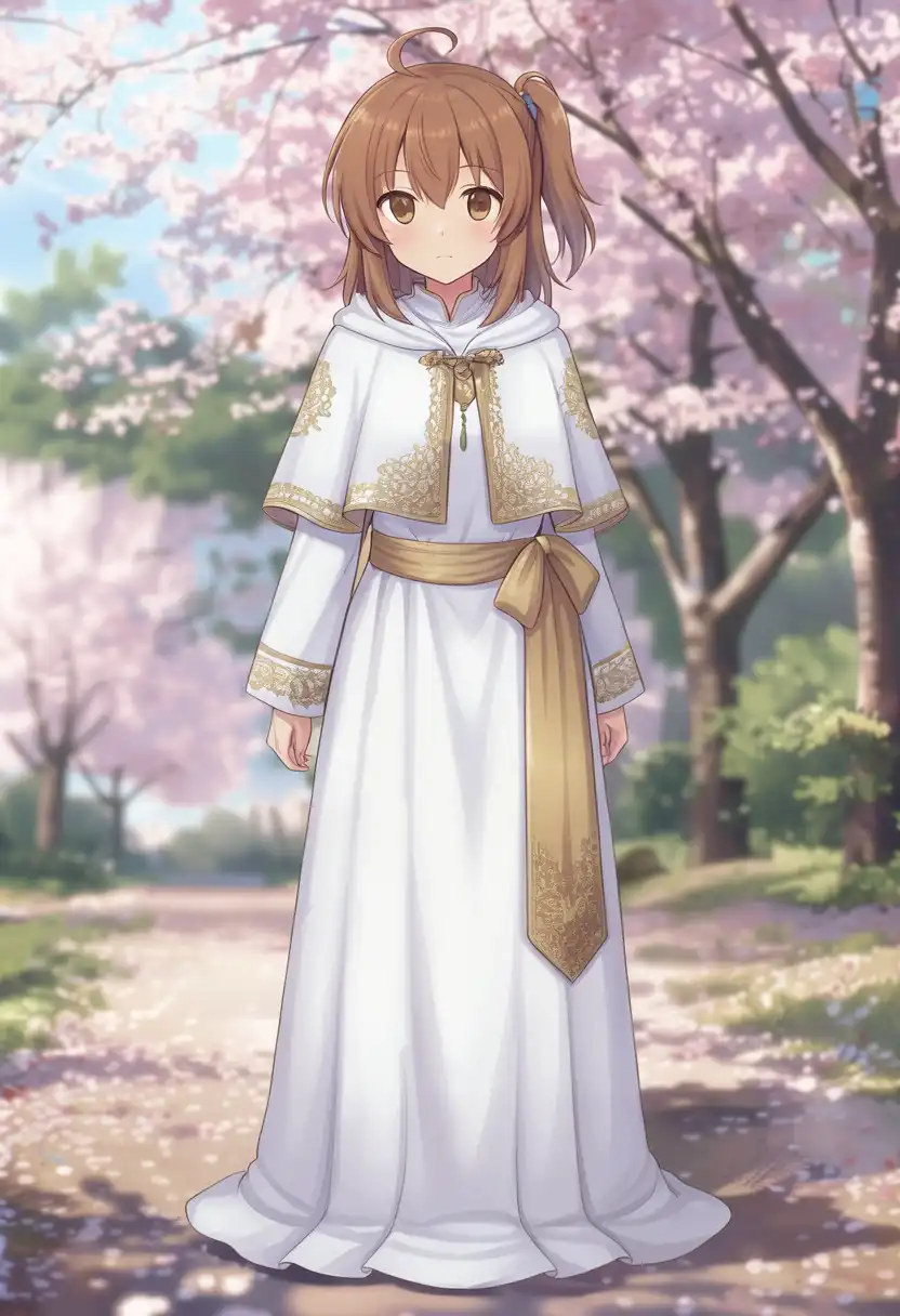 FLUX 3で背景を桜並木に変えたかなちゃん