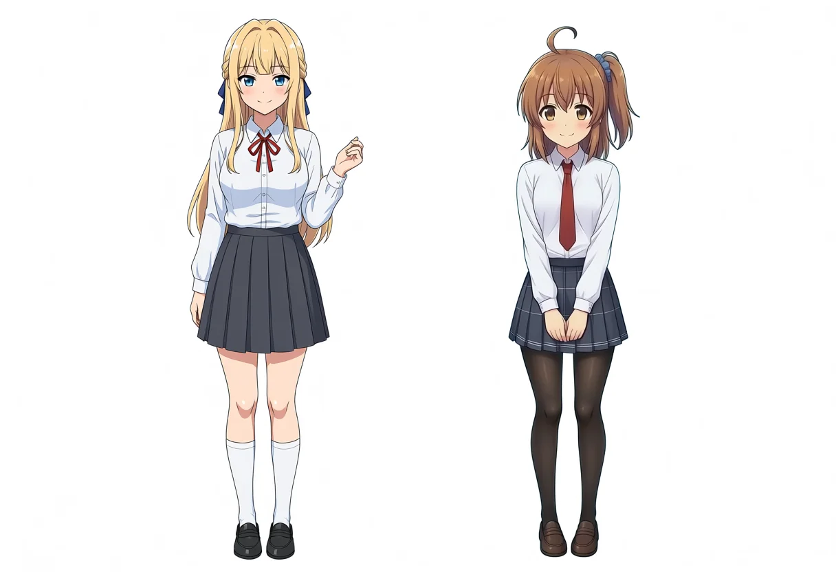 Base side-by-side Kei and Kana full body, seed 300