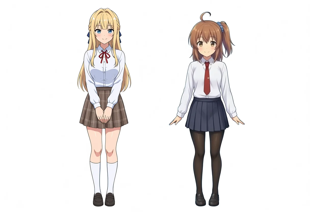 Base side-by-side Kei and Kana full body, seed 42