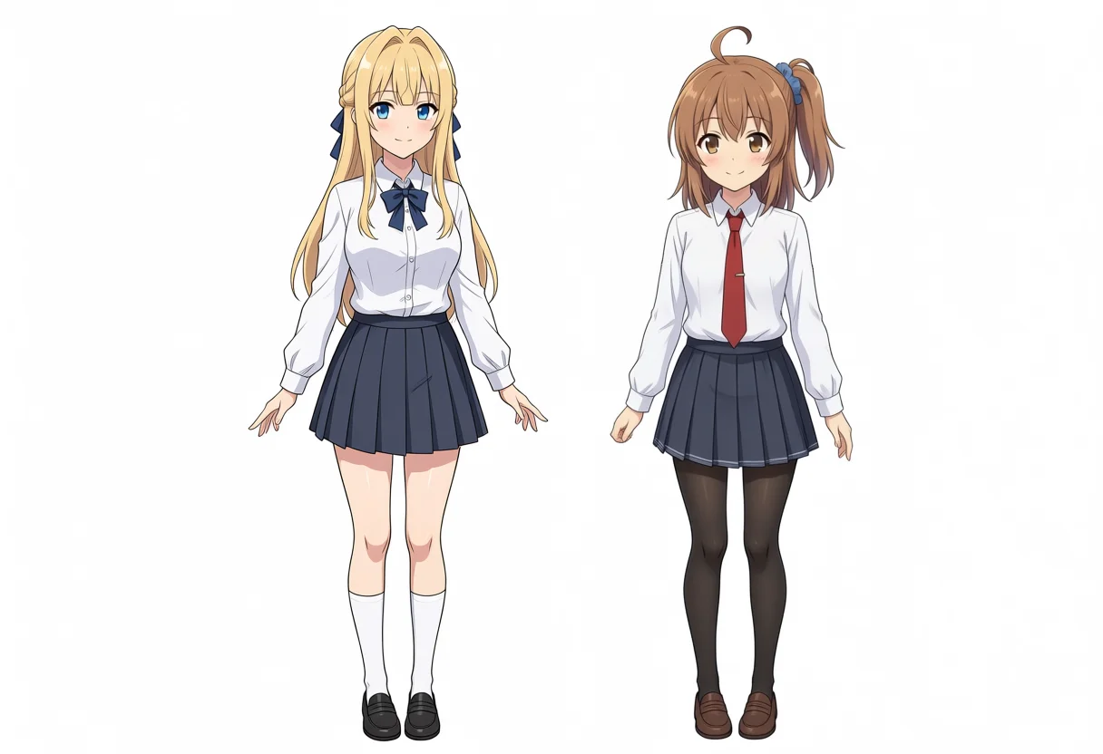Turbo v1.0 side-by-side Kei and Kana full body, seed 200