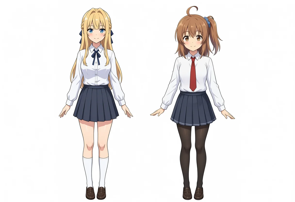 Turbo v1.0 side-by-side Kei and Kana full body, seed 42