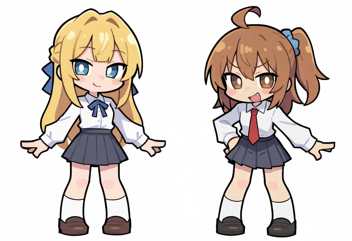 CapAnima Turbo 1.2のけいちゃんとかなちゃんの横並び全身、seed 42