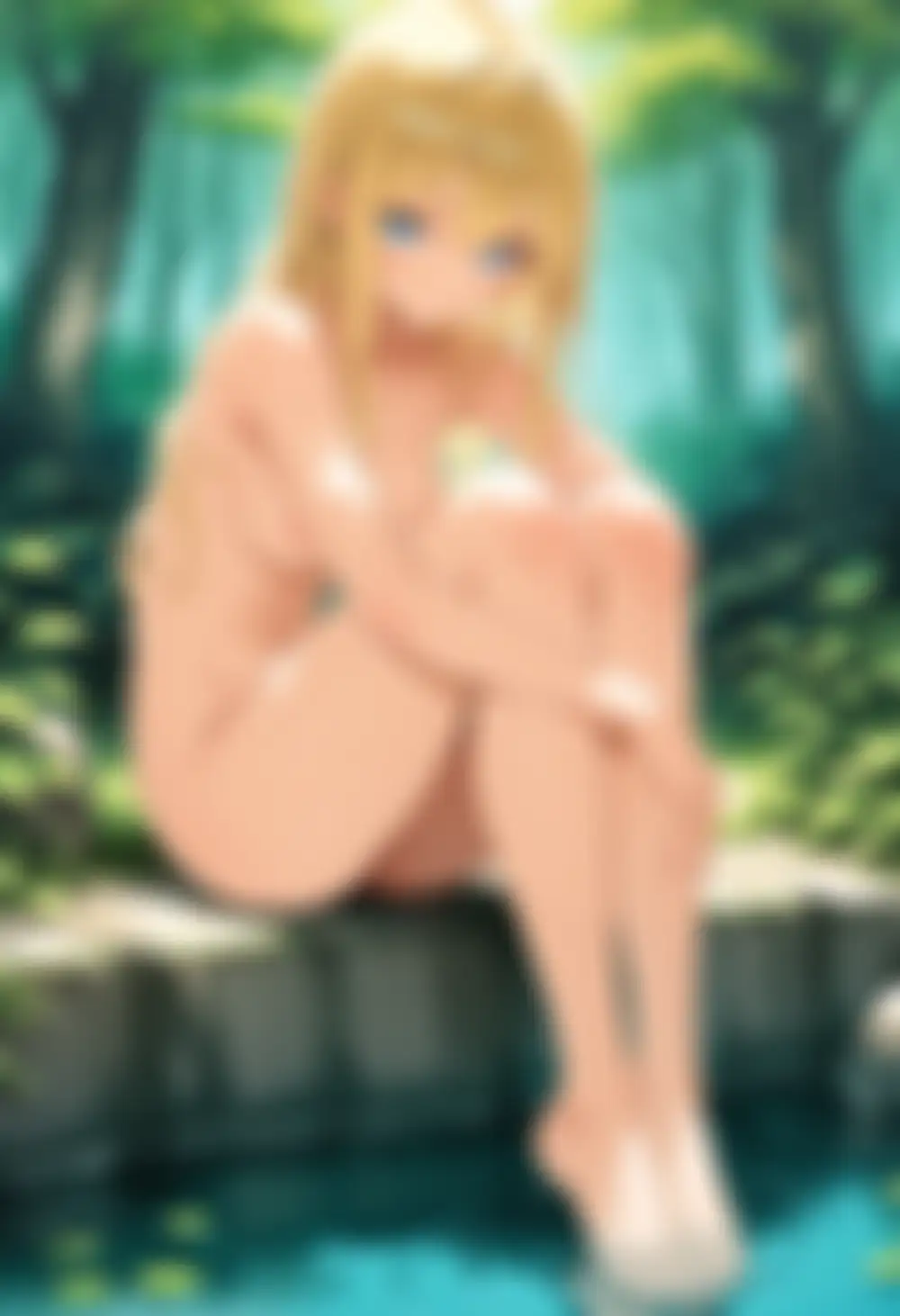CottonAnima 2.9B_v1のnsfwタグなしの裸体テスト。掲載用にぼかし加工済み、seed 42