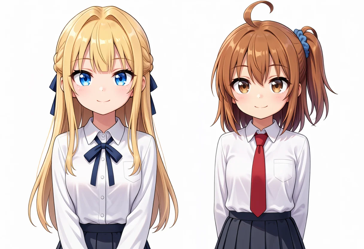 Hotaru Blend v6.0のけいちゃんとかなちゃんの横並び全身、seed 42