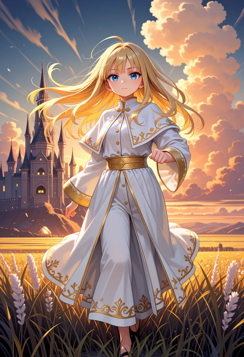 Hotaru Blend v6.0の白ローブで草原を走る動的シーン、seed 42