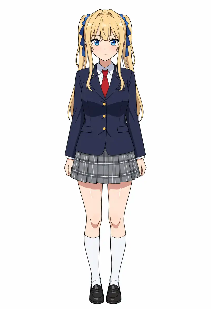 EVO-X2で出力したBaseのけいちゃんの髪型をツインテールに変えた全身、seed 42