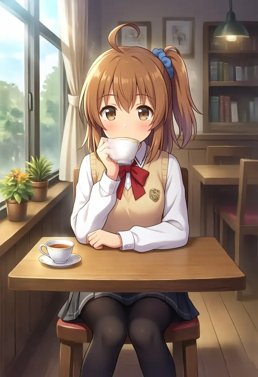 EVO-X2で出力したBase+Turbo LoRAの喫茶店のかなちゃん、seed 42