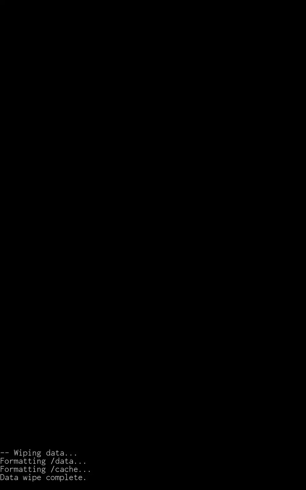 dataとcacheの初期化完了を示すLineage Recoveryの画面